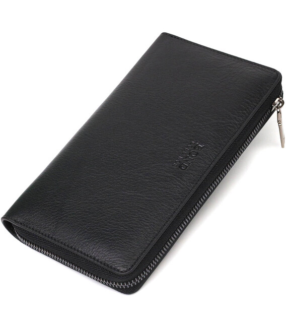 Зручний чоловічий клатч з одним відділенням із натуральної шкіри BOND 22031 Чорний картинка, зображення, фото