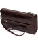 Місткий клатч чоловічий на два відділення з натуральної шкіри з тисненням під крокодила BOND 22046 Коричневий картинка, зображен
