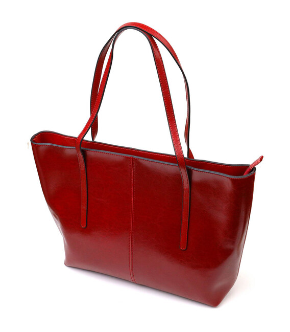 Містка сумка шоппер із натуральної шкіри 22076 Vintage Бордова картинка, зображення, фото