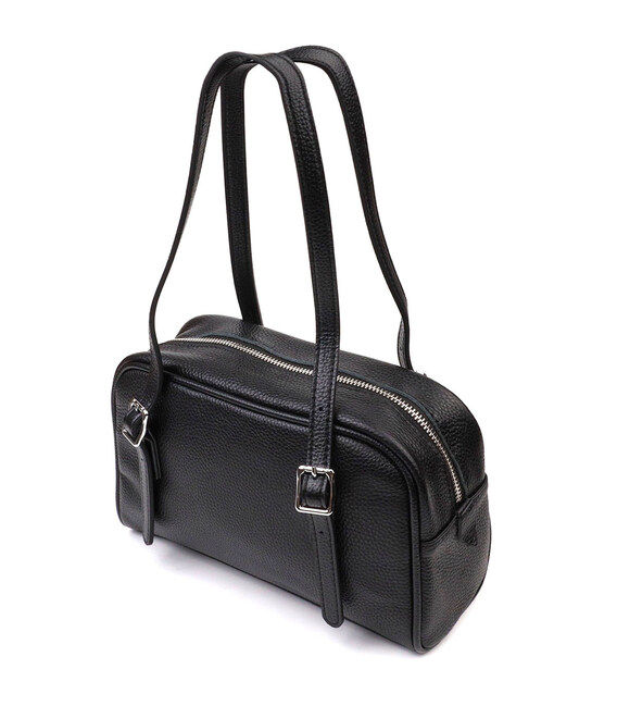 Интересная сумка-клатч со съемными ручками из натуральной кожи 22078 Vintage Черная фото, картинка, изображение