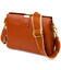 Стильная женская сумка на три отделения из натуральной кожи 22105 Vintage Рыжая фото, картинка, изображение