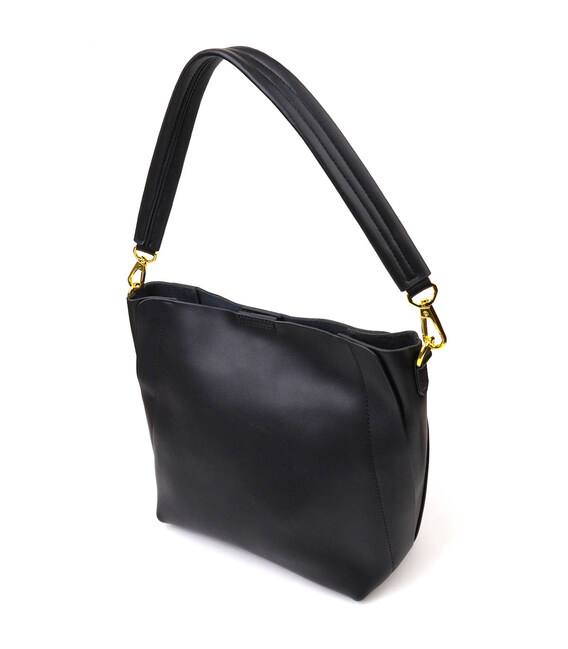 Деловая женская сумка из натуральной кожи 22109 Vintage Черная фото, картинка, изображение