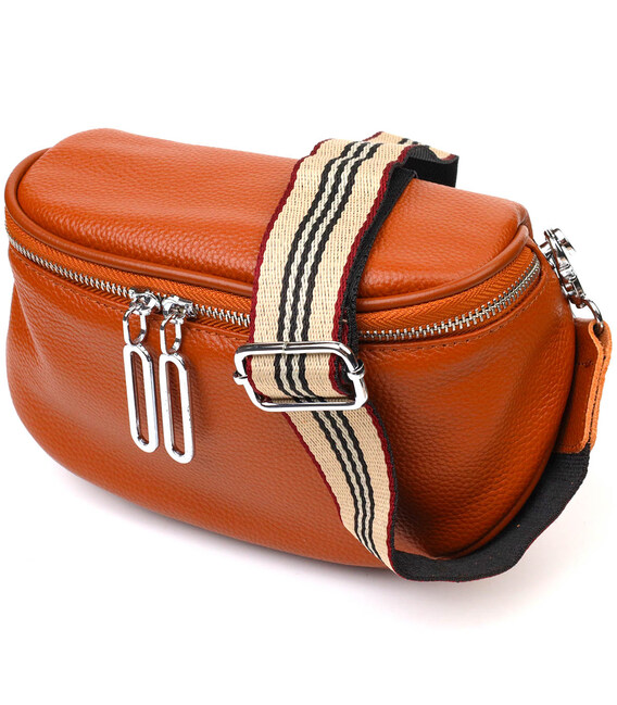 Стильная женская сумка через плечо из натуральной кожи 22112 Vintage Рыжая фото, картинка, изображение