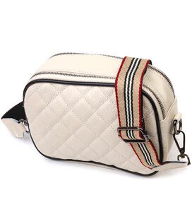 Жіноча шкіряна сумка крос боді для міста та щоденного використання Vintage 22117 Біла картинка, зображення, фото