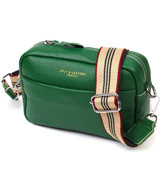 Жіноча шкіряна сумка на плече для міста та щоденного використання Vintage 22120 Зелена картинка, зображення, фото