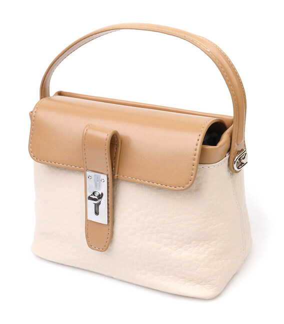 Фактурная сумка кросс-боди из натуральной кожи 22131 Vintage Молочная фото, картинка, изображение