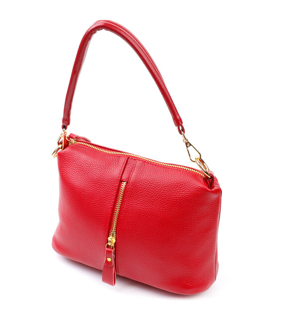 Женская яркая сумка через плечо из натуральной кожи 22136 Vintage Красная фото, картинка, изображение