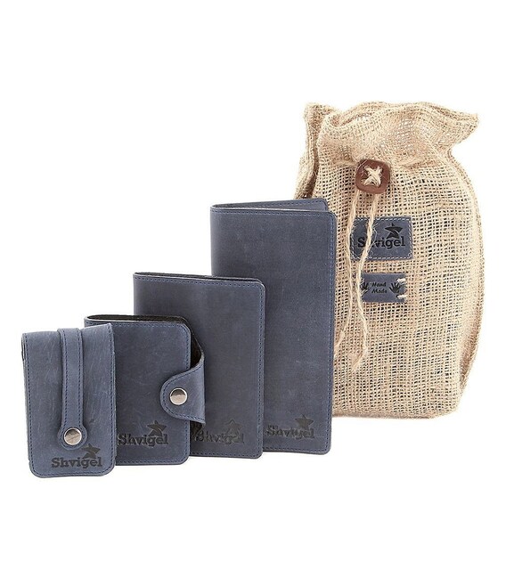 Стильный набор кожаных аксессуаров SHVIGEL 10075 фото, картинка, изображение