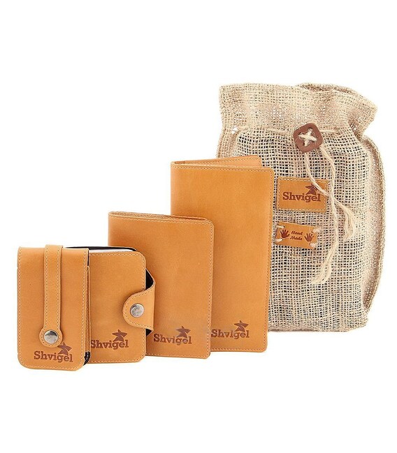 Набор кожаных аксессуаров ручной работы SHVIGEL 10076 фото, картинка, изображение
