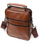 Стильная вертикальная мужская сумка из натуральной кожи Vintage 21954 Светло-коричневая фото, картинка, изображение