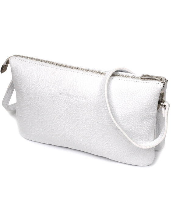 Стильний жіночий клатч із натуральної шкіри GRANDE PELLE 11635 Білий картинка, зображення, фото