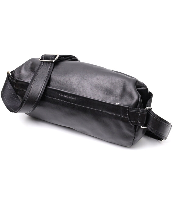 Оригінальна сумка через плече з натуральної шкіри GRANDE PELLE 11649 Чорна картинка, зображення, фото