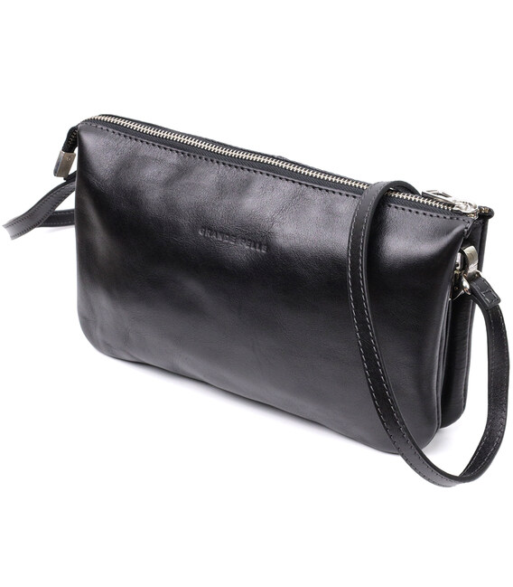 Розкішний жіночий клатч із натуральної шкіри GRANDE PELLE 11657 Чорний картинка, зображення, фото