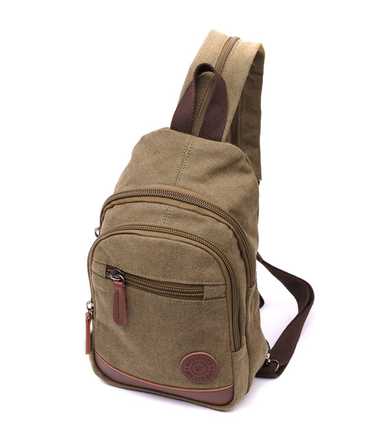 Чоловіча практична текстильна сумка через плече з ущільненою спинкою Vintagе 22174 Оливковий картинка, зображення, фото