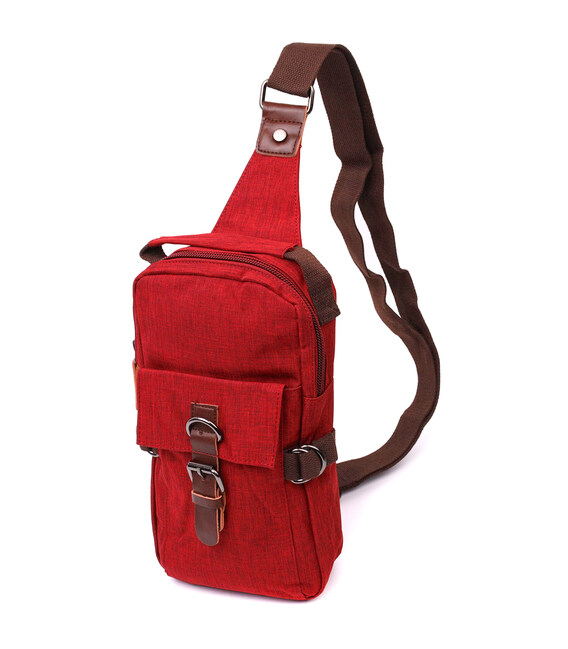 Стильная плечевая сумка для мужчин из плотного текстиля Vintage 22189 Бордовый фото, картинка, изображение
