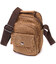 Практичная небольшая мужская сумка из плотного текстиля Vintage 22220 Коричневый фото, картинка, изображение