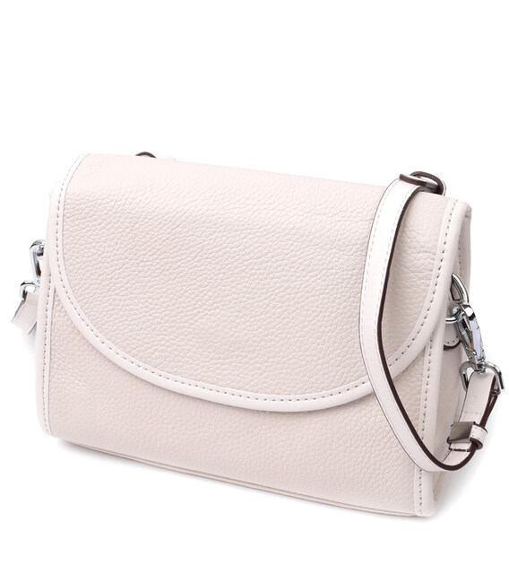 Женская кожаная сумка с полукруглым клапаном Vintage 22258 Белая фото, картинка, изображение