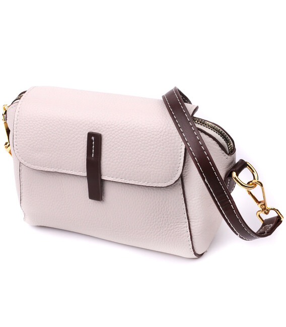 Небольшая сумка для женщин из натуральной кожи Vintage 22266 Белый фото, картинка, изображение