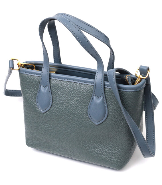 Елегантна сумка з двома ручками з натуральної шкіри Vintage 22282 Блакитна картинка, зображення, фото