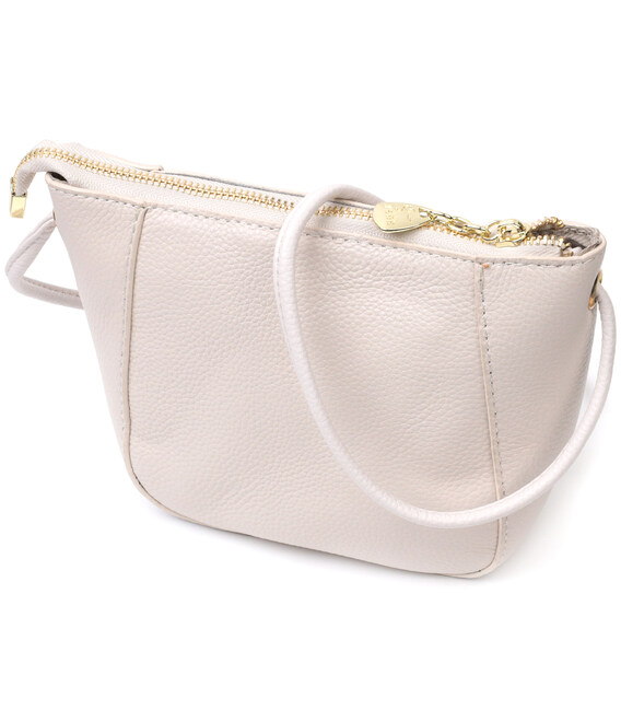 Жіноча сумка через плече з натуральної шкіри Vintage 22299 Біла картинка, зображення, фото