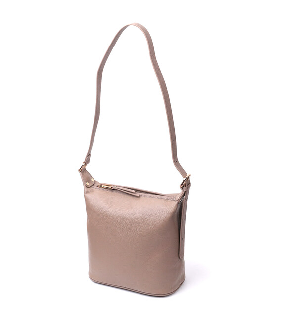 Практичная женская сумка с одной длинной ручкой из натуральной кожи Vintage 22306 Бежевая фото, картинка, изображение