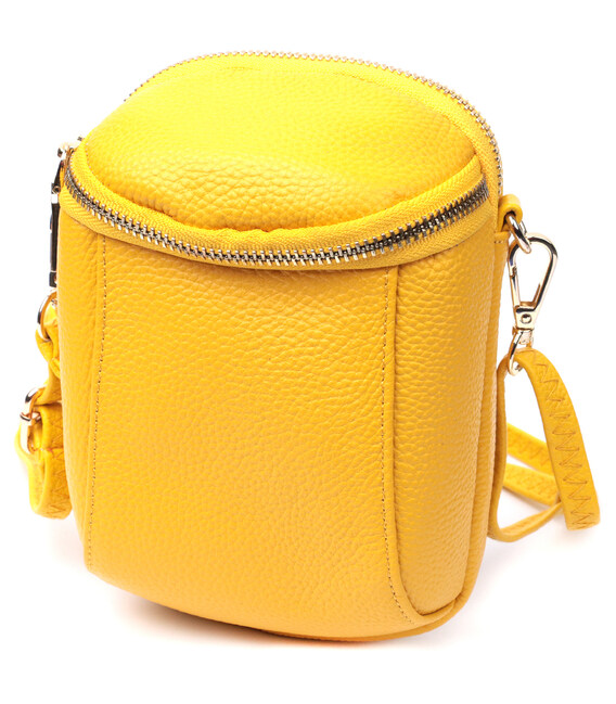 Оригинальная сумка для женщин из мягкой натуральной кожи Vintage 22342 Желтый фото, картинка, изображение