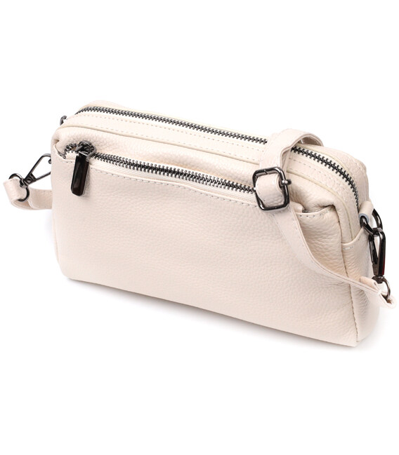 Сумка-клатч для женщин из мягкой натуральной кожи Vintage 22376 Белая фото, картинка, изображение