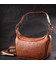 Женская сумка полукруглого формата с одной ручкой из натуральной кожи Vintage 22413 Коричневая фото, картинка, изображение
