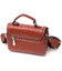 Жіноча шкіряна сумка із защіпкою для міста та щоденного використання Vintage 22417 Коричнева картинка, зображення, фото
