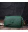 Шкіряна сумка жіноча в красивому кольорі і з фігурним клапаном Vintage 22430 Зелена картинка, зображення, фото
