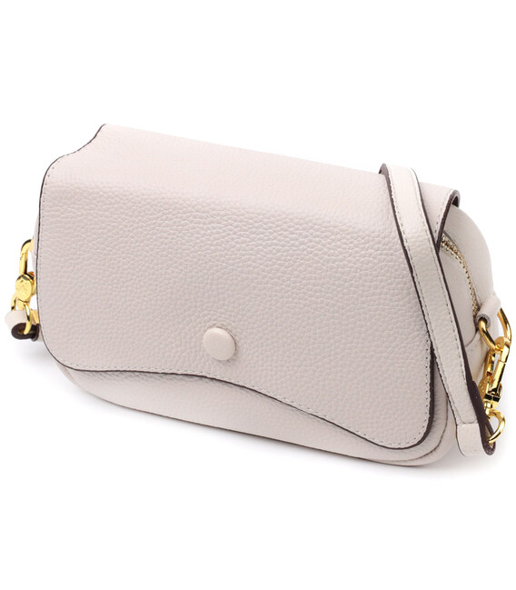 Красивая женская сумка с клапаном из натуральной кожи Vintage 22431 Белая фото, картинка, изображение