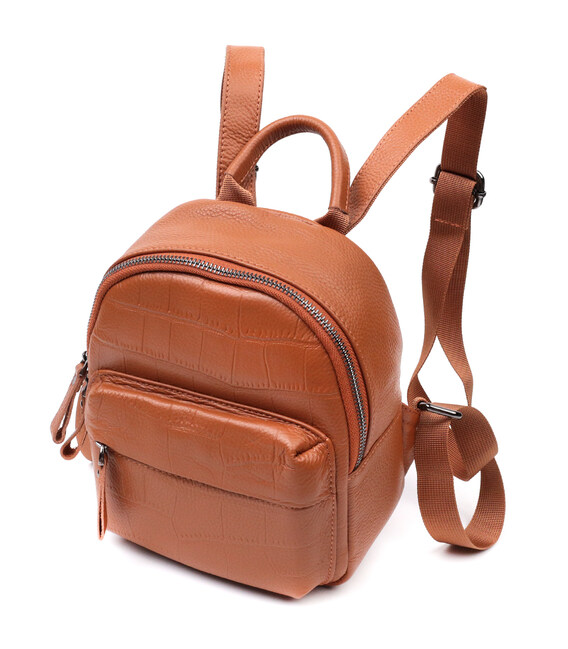 Небольшой стильный рюкзак из натуральной кожи Vintage 22433 Коричневый фото, картинка, изображение