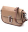 Женская полукруглая сумка с интересным магнитом-защелкой из натуральной кожи Vintage 22440 Бежевая фото, картинка, изображение