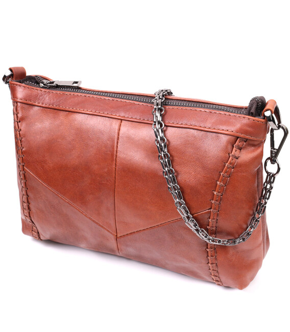 Женская кожаная сумка среднего размера на одно отделение Vintage 22566 Светло-коричневый фото, картинка, изображение