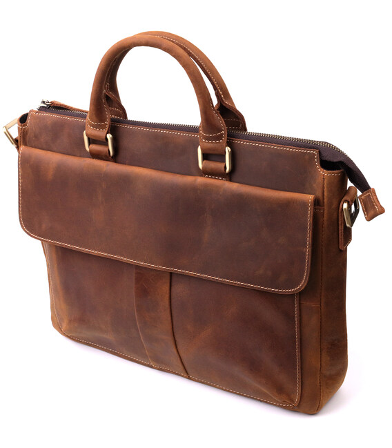 Чоловічий шкіряний портфель для документів ноутбука та роботи Vintage 22673 Коричневий картинка, зображення, фото