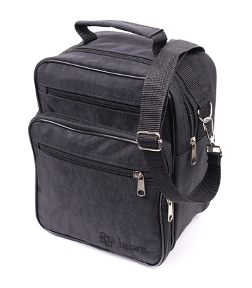 Текстильна чоловіча сумка через плече для документів та міста FABRA 22579 Чорна картинка, зображення, фото