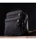 Текстильна чоловіча сумка через плече для документів та міста FABRA 22579 Чорна картинка, зображення, фото