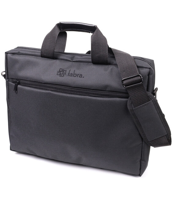 Текстильна ділова сумка для ноутбука роботи та документів FABRA 22585 Чорна картинка, зображення, фото