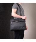 Текстильна ділова сумка для ноутбука роботи та документів FABRA 22585 Чорна картинка, зображення, фото