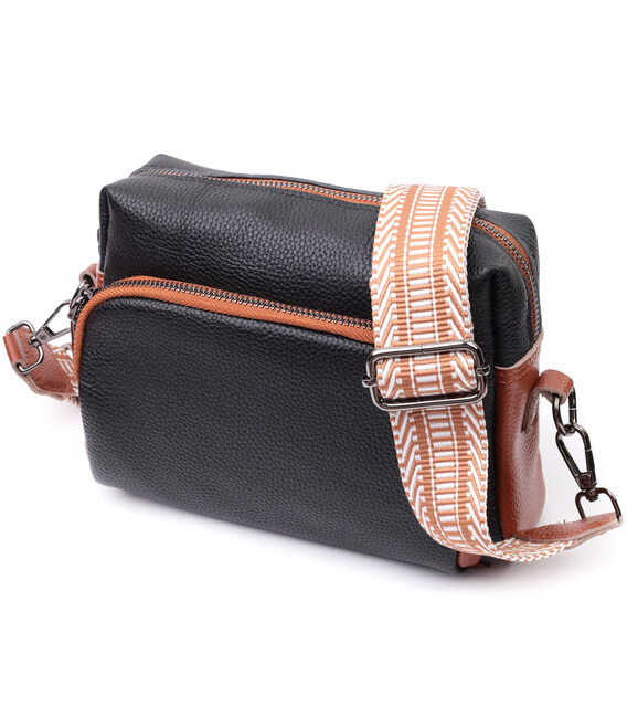 Сумка для женщин на каждый день из натуральной кожи Vintage 22588 Черный фото, картинка, изображение