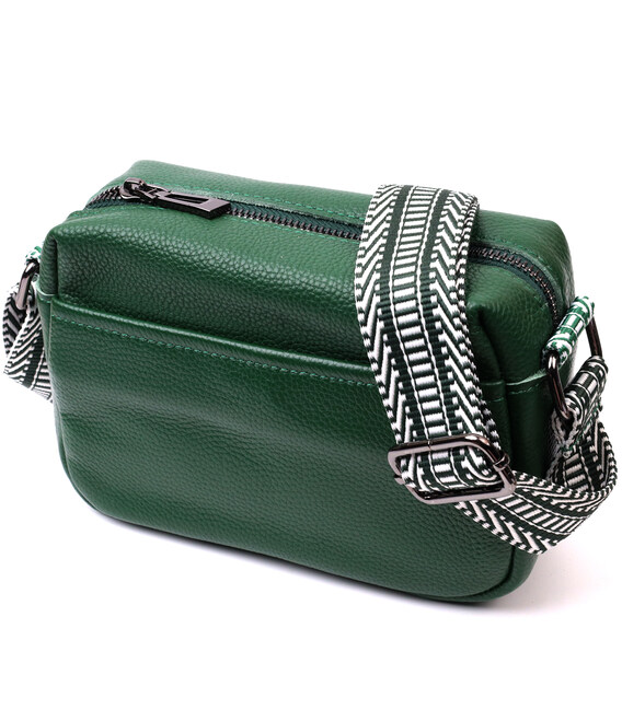 Сумка на одно отделение для стильных женщин из натуральной кожи Vintage 22603 Зеленая фото, картинка, изображение