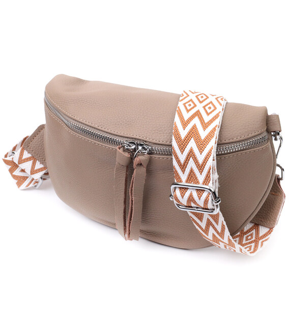 Кожаная женская сумка через плечо с мини кошельком Vintage 22663 Бежевая фото, картинка, изображение