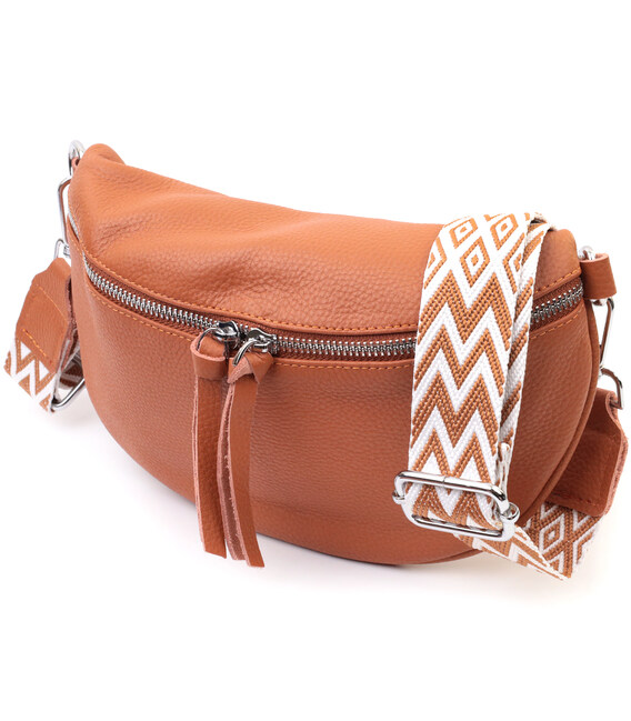 Кожаная стильная сумка для женщин через плечо с мини кошельком Vintage 22665 Рыжая фото, картинка, изображение