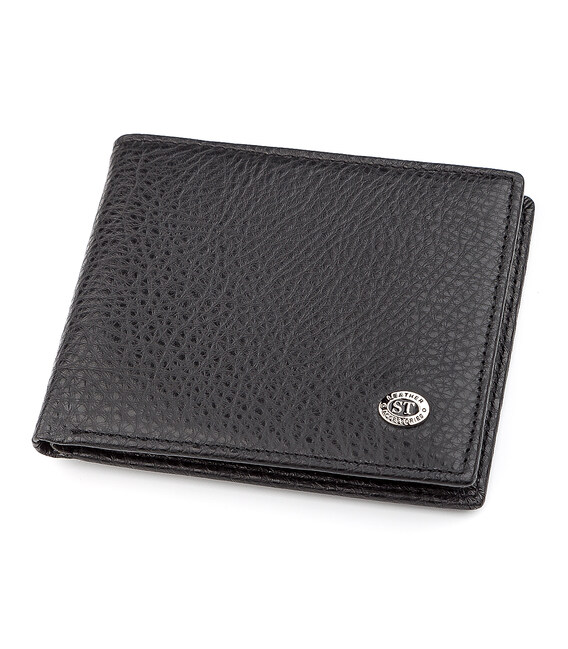 Чоловічий гаманець ST Leather 18319 (ST160) шкіряний Чорний картинка, зображення, фото