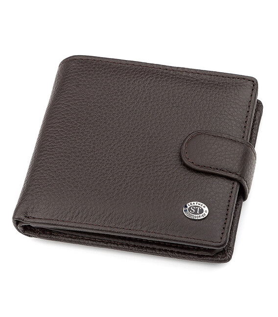 Чоловічий гаманець ST Leather 18347 (ST153) функціональний Коричневий картинка, зображення, фото