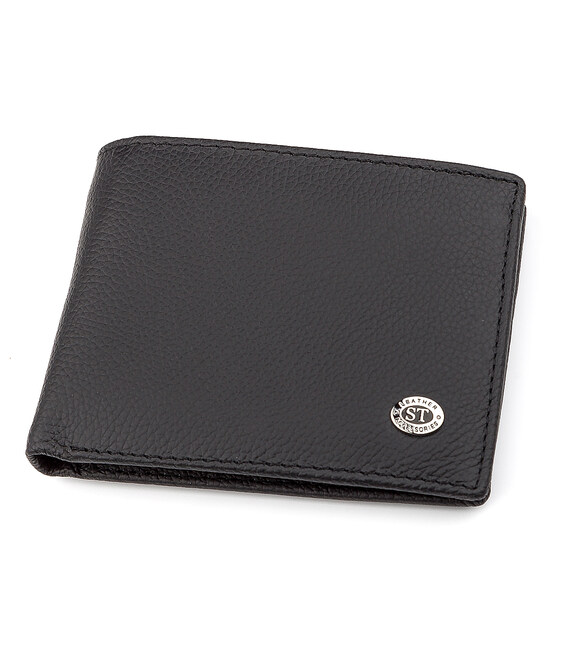 Мужской кошелек ST Leather 18352 (ST-1) натуральная кожа Черный фото, картинка, изображение
