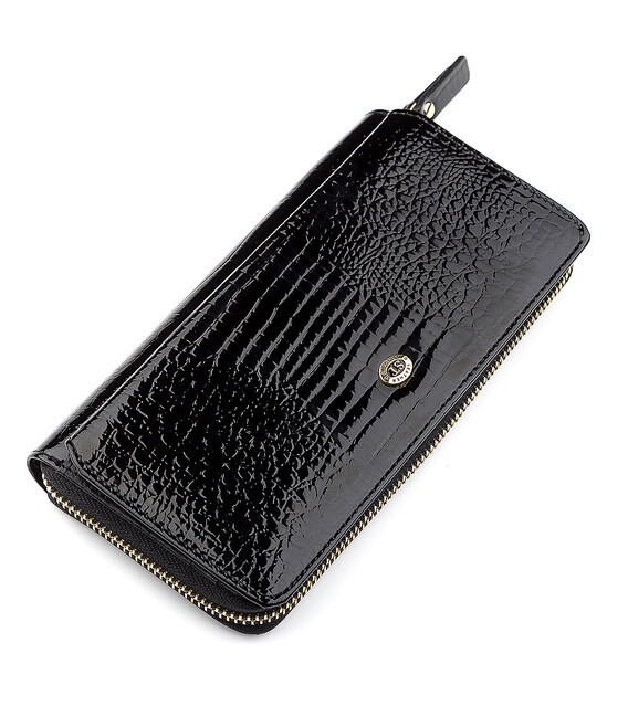 Кошелек женский ST Leather 18437 (S7001A) натуральная кожа Черный фото, картинка, изображение