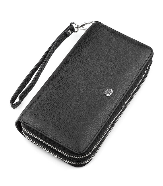 Мужской кошелек ST Leather 18451 (ST127) натуральная кожа Черный фото, картинка, изображение