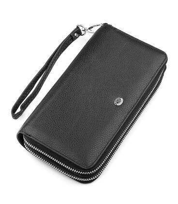 Мужской кошелек ST Leather 18451 (ST127) натуральная кожа Черный фото, картинка, изображение