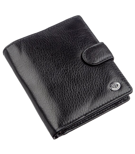 Небольшой кожаный кошелек для мужчин ST Leather 18832 Черный фото, картинка, изображение